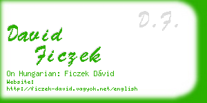 david ficzek business card
